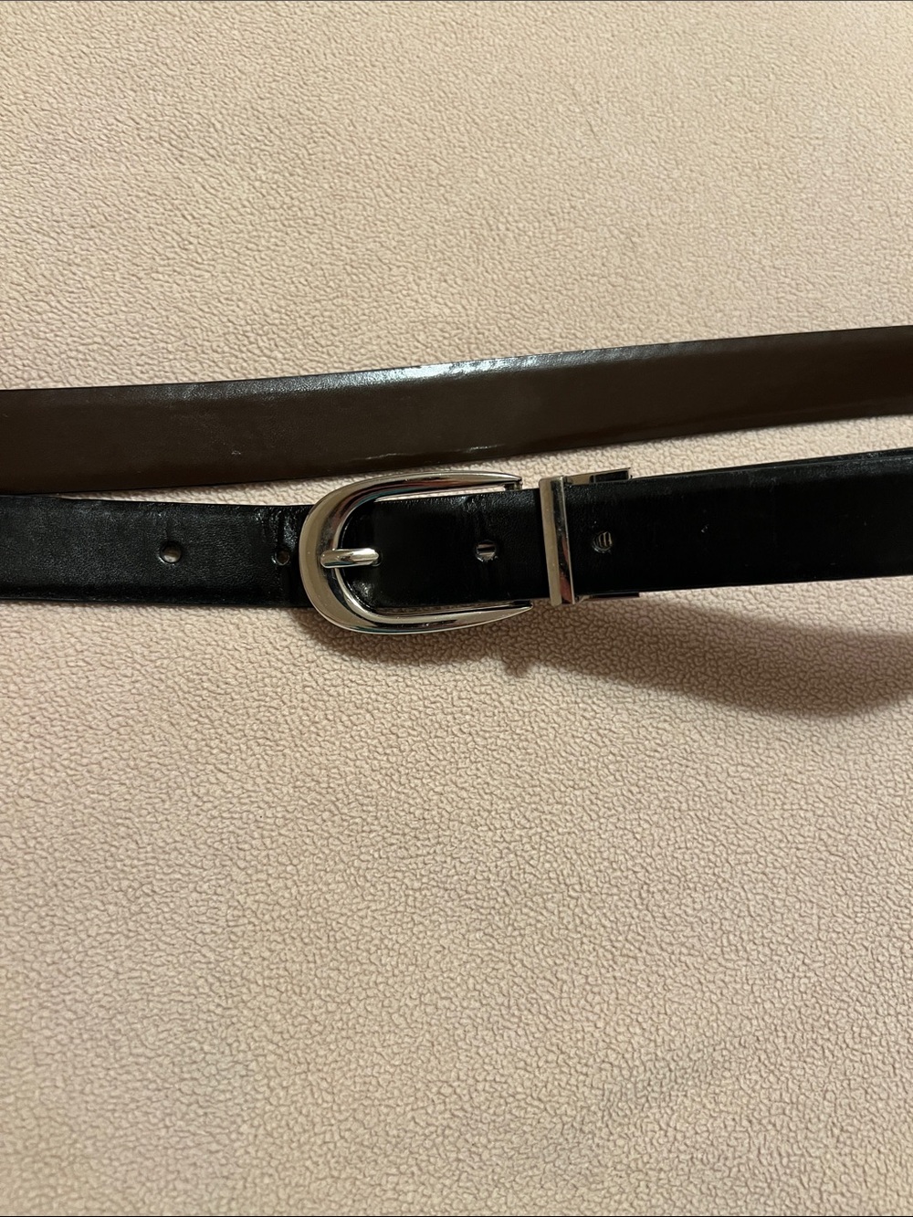 Nine West Women's Black/brown Leather Belt with Silver Buckle reversible XL
